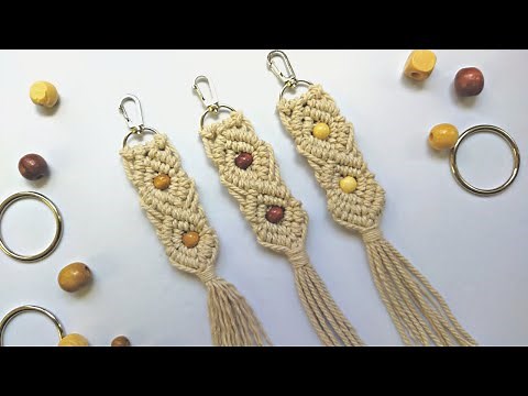 DIY LLAVERO en MACRAMÉ (paso a paso) PRINCIPIANTES | DIY Macrame Keychains Tutorial for Beginners