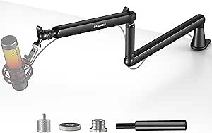 Microphone Arm,Aokeo AK-55 Desk Low Profile Adjustable Mic Boom Arm Stand,Suitable For Blue Yeti,Snowball iCE, HyperX QuadCast,SoloCast,Elgato Wave,Etc