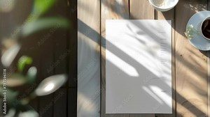 Simple and understated blank mockup of an outdoor menu featuring a clean layout and muted color scheme. .