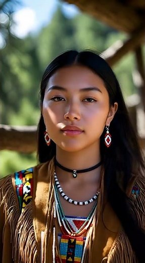 The Soul of Heritage A Beautiful Young Native American Woman in Traditional Attire #indigenouspeople