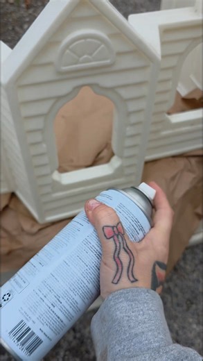 Well lets turn this into a cat house. I painted to match my house and going to use it for a cat bed and their feeding station on top floor ( just a place to get away from the dogs for them ) | AmandaWadding