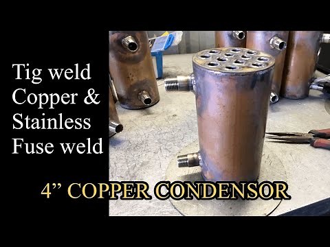 4inch copper condenser, Tig weld, how to weld copper to stainless steel