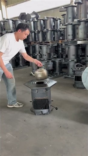 Don't waste your firewood! This wood-burning stove serves both cooking and heating purposes.