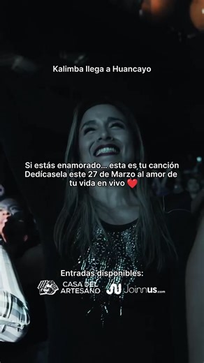 Solo déjate amar♥️ cántala en vivo este 27 de Marzo, Kalimba llega a Huancayo con sus más grandes éxitos🎶🇵🇪 📍En la Casa del Artesano – Huancayo 🎟️ Stock limitado ⏳ Precio especial por tiempo corto #huancayo_perú🇵🇪❤ #parati #conciertoshuancayo #kalimba #huancayo