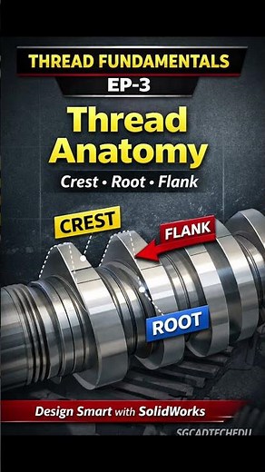 Thread Anatomy Explained | Crest Root Flank |THEAD EP-3#ThreadAnatomy#SolidWorks #EngineeringBasics