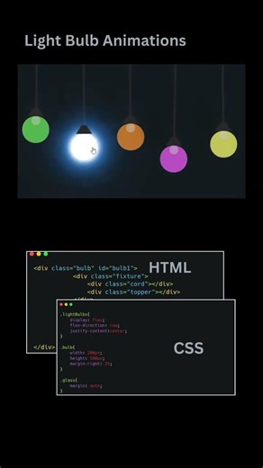 Light Blub Animation Using HTML Code #coding #html #top