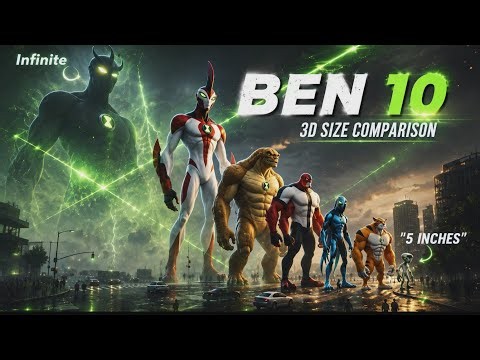 BEN 10 Alien Size Comparison 3D | Smallest to BIGGEST Alien #alien #sizecomparison #ben10
