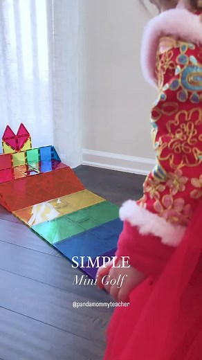 ❤️⛳️ SAVE this Simple Mini Golf -Love Edition We simplified our original mini golf course and made it with one hole instead of three using 55 tiles (8 are optional). If you don’t have a kid putter like us, you can use a play broom or make your own. Follow me for more play ideas. 💫 #stemtoys #stemforkids #magnetictiles #playbasedlearning #invitationtoplay #openendedtoys #playislearning #connetixtiles #stemplay #earlylearning #learnandplay #simpleplayideas #pandamommyteacher #connetix #learningth