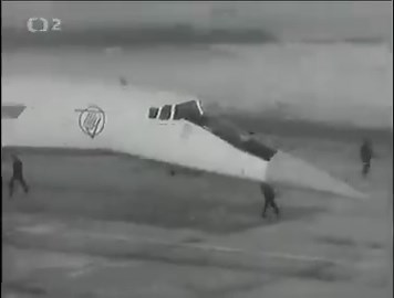 TU-144 first flight, in December 1968, beating the rival Concorde for a month, as seen in this archive footage of Czech television.However, this was more or less the only highlight of the "Charger"´s career - yes, that was its NATO reporting name. The Tu-144 had a troublesome and short career, with constant breakdowns, technical problems, and a very publicized fatal accident at the ´73 Paris Air Show. 📹elazelena