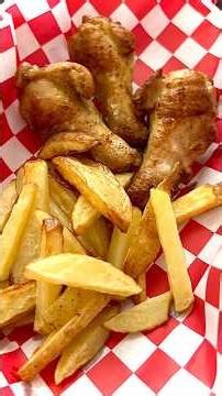 Grilled Chicken Wings with Fries