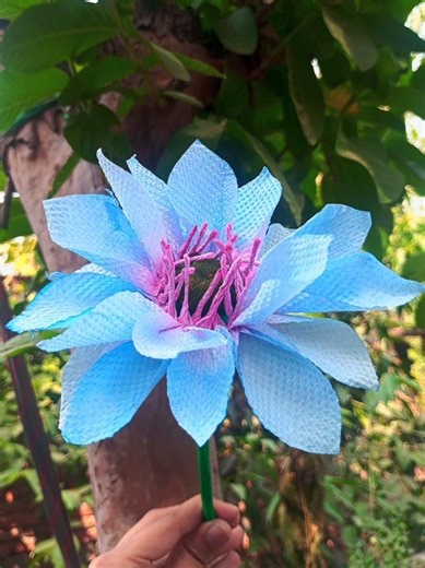 How to Make a Dahlia Flower| Diy Blue Dahlia Tutorial #shortsviral #diy #rose #craft #art#aesthetic