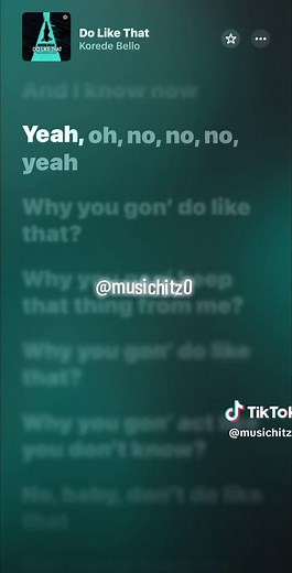 Do Like That lyrics by @Korede Bello #nigeriantiktok🇳🇬 #nigerianmusic #naijamusic #ghanatiktok🇬🇭 #fyppppppppppppppppppppppp #lyrics #ghanamusic #trending #afrobeats #musichitz0