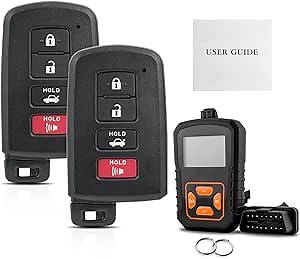 2PCS DIY Remote Key Fob with OBD Tool for 2013-2018 Toyota Camry Avalon Corolla HYQ14FBA with DIY Instructions Kit