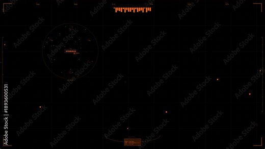 Hud military animation for sci-fi or war videos showing a combat scenario with tactical data and map layout