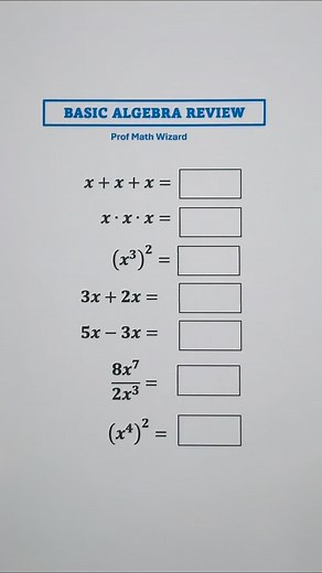 66K views · 582 reactions | Basic Algebra Review #math #mathematics | Prof Math Wizard | Facebook