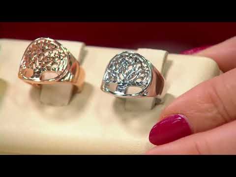 Italian Silver Tree of Life Graduated Band Ring on QVC