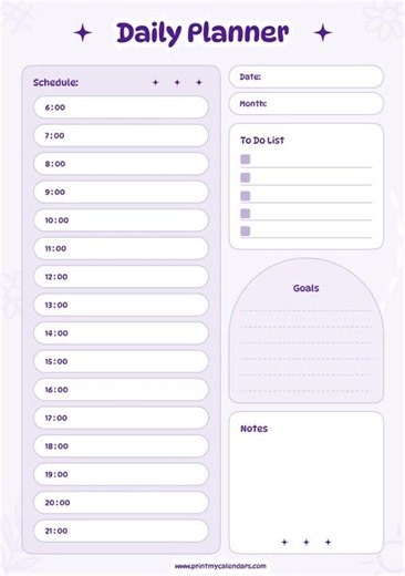Aesthetic Daily Planner Printable | A4 & US Letter PDF Download | Printable Daily Schedule Template