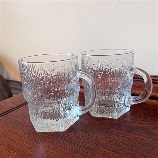 Indiana Glass 'crystal Ice' Mugs, Set of 2 - Etsy