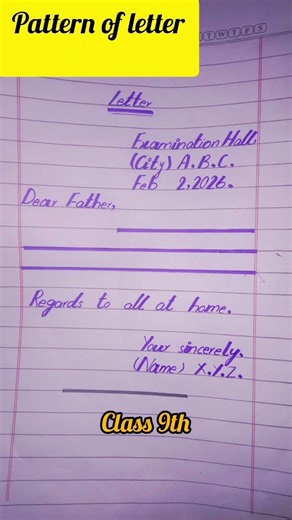 Class 9 English Letter Writing Pattern | Formal & Informal Letters | Easy Method 2026#shortvideo