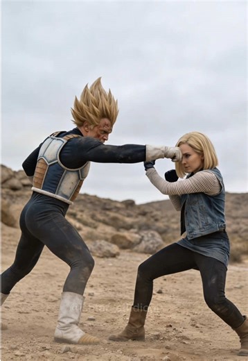 Vegeta vs C-18 – Live Action #dragonball #vegeta #c18 #cyborgs