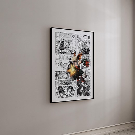 Manga Poster - Katsuki Bakugo - Curated Manga Panels - Digital Print - Etsy