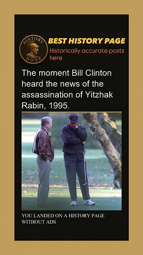 History doze on Instagram: "On November 4, 1995, Israeli Prime Minister Yitzhak Rabin was assassinated at a peace rally in Tel Aviv. U.S. President Bill Clinton, who had worked closely with Rabin on the Oslo Accords, learned of the murder while at the White House. Photos and footage show him visibly shaken, holding his face in disbelief before addressing the nation with the words: “Shalom, chaver”—“Goodbye, friend.” The moment marked the collapse of a fragile era of Middle East optimism. Clinton