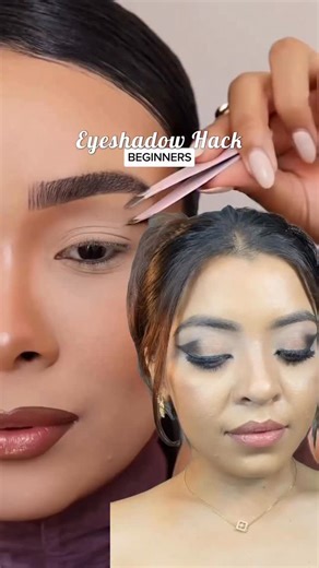 Airblack Beauty Club on Instagram: "👁️✨ The Easiest Eyeshadow Hack for Beginners! If blending eyeshadow feels scary, THIS one simple hack will change everything. Learn how to apply eyeshadow step-by-step, blend without patchiness, choose the right placement, and get a smooth, seamless look - even if you’re a complete beginner! Perfect for daily makeup, soft glam, and anyone learning eye makeup for the first time. So easy. So clean. So beginner-friendly. 😍✨ [easy eyeshadow hack, eyeshadow for b