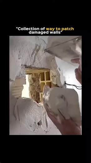 Coolvibe.oi on Instagram: "This video showcases various techniques for patching and repairing damaged walls, with a focus on drywall and plaster surfaces. The clips demonstrate the use of different materials, such as joint compound, mesh tape, and specialized repair patches, to fix holes, cracks, and other imperfections. Key steps include preparing the damaged area, applying the patching material with a putty knife or trowel, and smoothing it out for a seamless finish. The video provides a visua