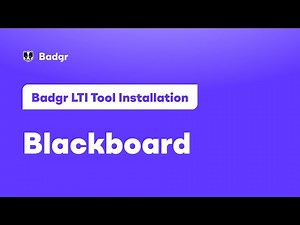 Badgr LTI Tool Installation Blackboard