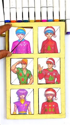 Saja Boys K-POP Demon Hunter Simple vs Christmas Mode Cardboard Piece Puzzle🧩Challenge #demonhunter