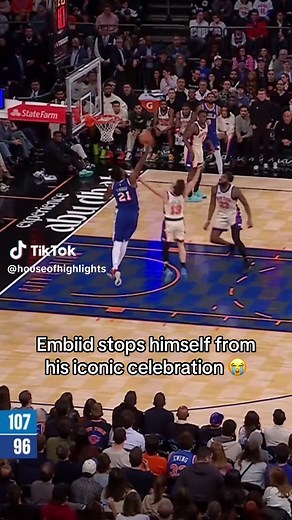 Bro thought about the consequences. 😭 #nba #embiid #sixers #76ers #knicks