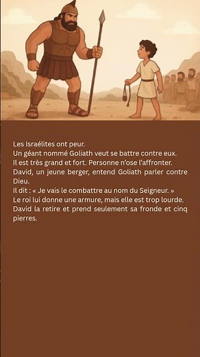 Learn French via the Story of David and Goliath – Courage and Faith in Action!
