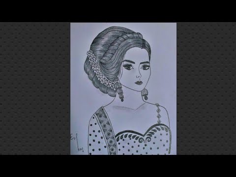 How to draw a traditional bride sketch...❤️girl drawing step by step and easy way...