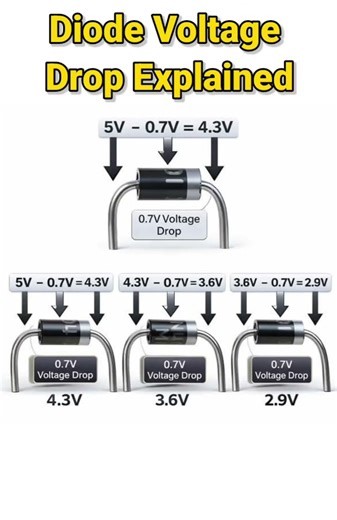 Diode Voltage Drop Explained | #shorts