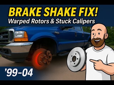 Ford Super Duty Brake Shake FIX! Warped Rotors & Stuck Calipers DIY (F250/F350) Brake System Repair