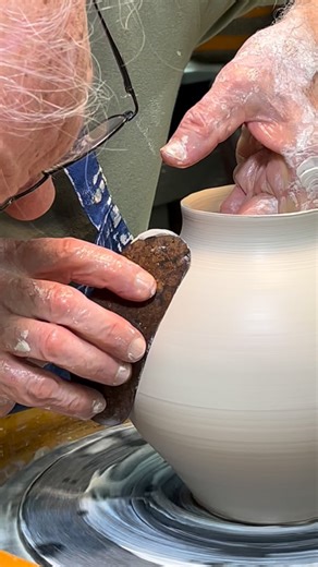 John Tilton on Instagram: "The weather program said that it got down to 23 last night, and that makes the Pottery Shop really difficult to heat, so I worked from home today. The shop only has two window air conditioner/heaters. And they don’t begin to supply the number of BTUs to make much of a dent in the temperature of the shop. It is a beautiful day, cold, and windy and cloudless. I just thought I would show the process of the final shaping of the pot on the wheel. For me, this is the part wh