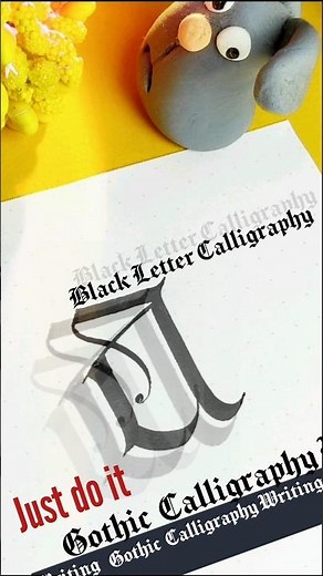 GOTHIC Lettering A Made EASY !! 🩷🩷 #shorts #calligraphy #gothic