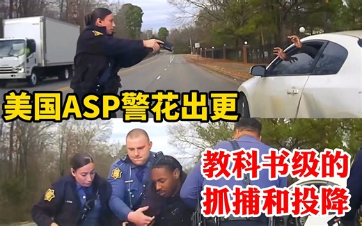 教科书级的投降和美国警察追车抓捕，ASP阿肯色州警警花出更