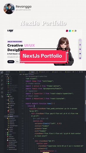 Crafting a Dynamic React Portfolio with Next.js and Enhancing Ul/UX with Tailwind CSS & Framer Motion Animation library 💻✨ Do Like, Share & Save It🩶 #nextjs #react #tailwind #javascript #animation #uiux #responsivewebdesign #portfolio #frontend #frontenddeveloper #webdesign #webdeveloper #programming #anakit #informatika #belajarcoding #design #moderndesign #IT #website #coding #codingisfun #learncoding #backend #fyp #fypシ #fypシ゚viral