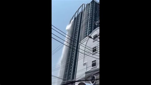 Pool Water Spills Off High-Rise Tower as Earthquake Rocks Bangkok