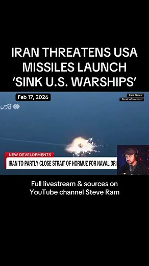 BREAKING: Iran threatens to sink U.S. warships as missiles are launched #news #breaking #iran #steveram #fyp