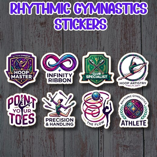 8 Rhythmic Gymnastics Sticker Pack Die Cut Sports Decals for Water Bottles Laptops - Etsy
