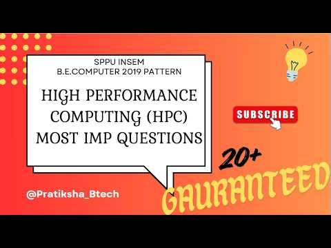 HPC High Performance Computing Most IMP Questions Insem 2019 Pattern HPC One Shot #sppu #exam