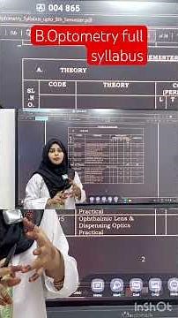 B.Optometry Full syllabus || Optometry Solutions