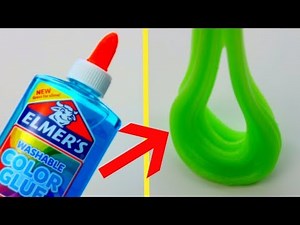 COLOR ELMER'S GLUE Slime DIY! How To Make Easy Slime Without Borax!