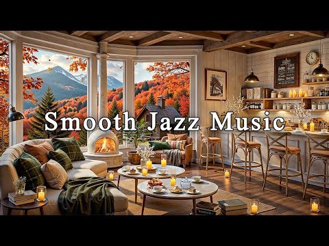 Happy September Jazz Music & Crackling Fireplace at Cozy Autumn Coffee Shop Ambience for Unwind🍂☕