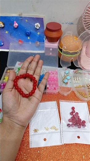 Red Beaded Bracelet Tutorial♥️ | Cute Handmade Jewelry | Diy Bracelet💕 #smallbusiness #bracelet #diy