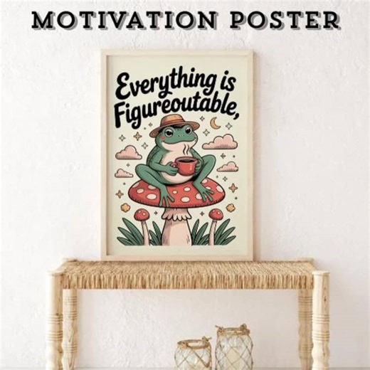 Everything is Figureoutable Motivation Poster Frog Print classroom posters