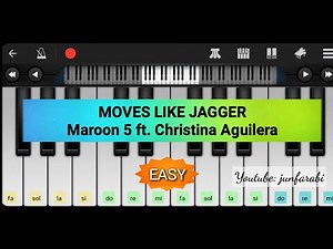 Maroon 5 ft Christina Aguilera Moves Like Jagger - perfect piano - not pianika maroon five