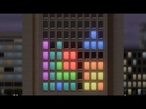 Giant Tetris Game on Building 2